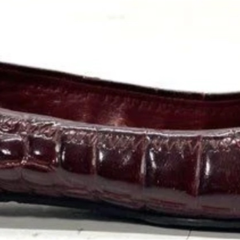 Tory Burch Maroon Ballet Flats with Logo Detail - Picture 3 of 6